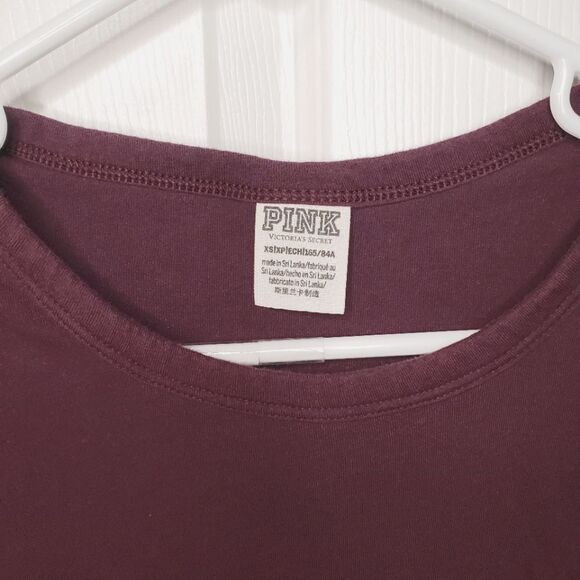 PINK VICTORIA'S SECRET Long Sleeve Purple Crew Neck Shirt Size XS - Picture 2 of 4
